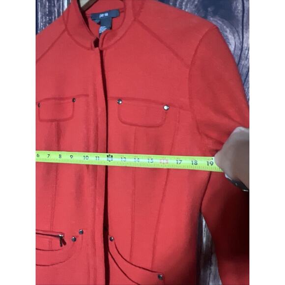 Per Se Women Wool Jacket Orange Size 14 100% Wool M L Preppy Retail $695 Career - Picture 7 of 8